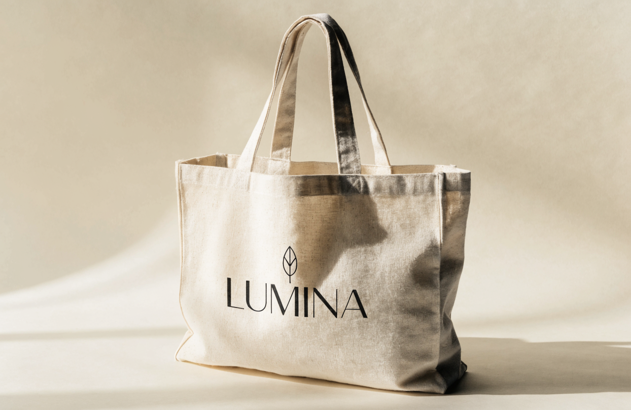 Concept branded canvas tote bag