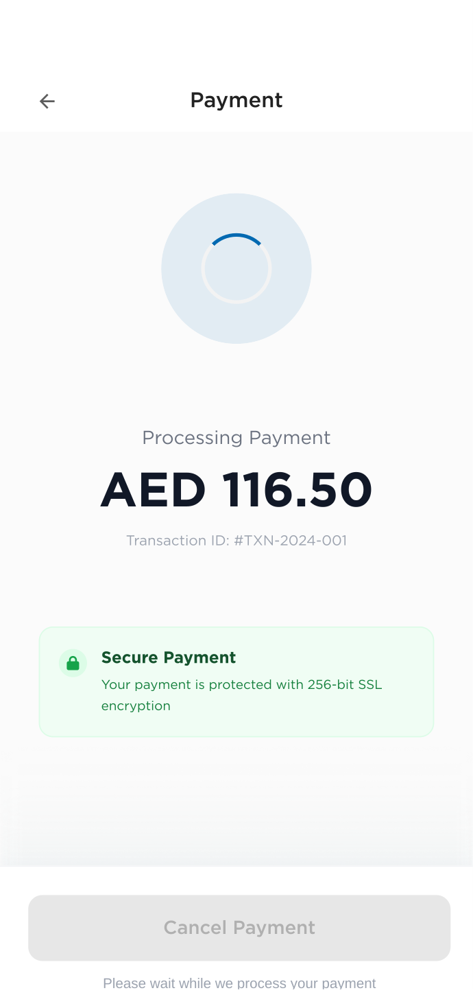 Payment being processed