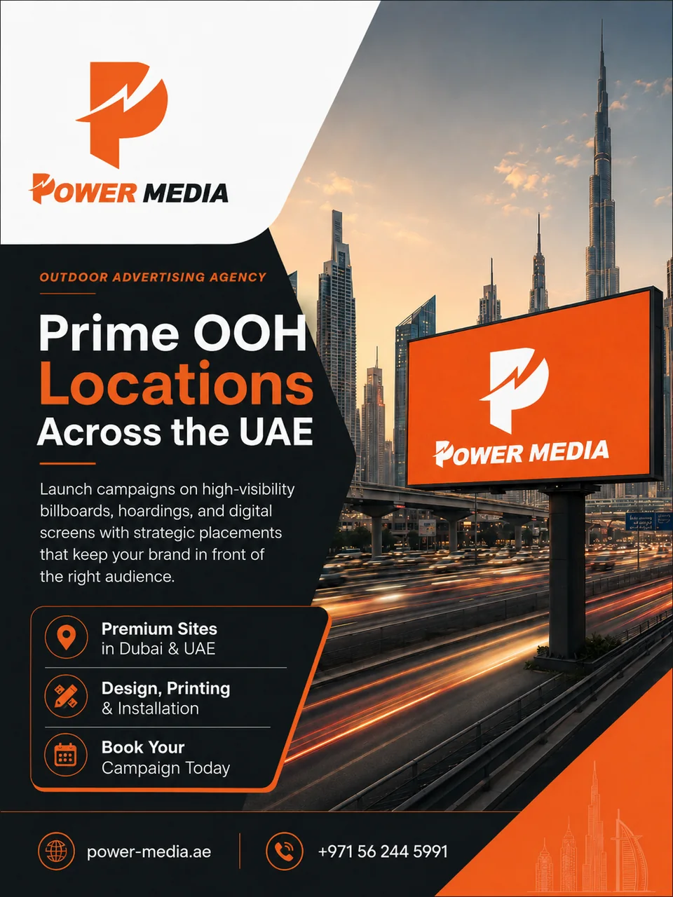 Power Media advertising post — Prime DOOH Locations