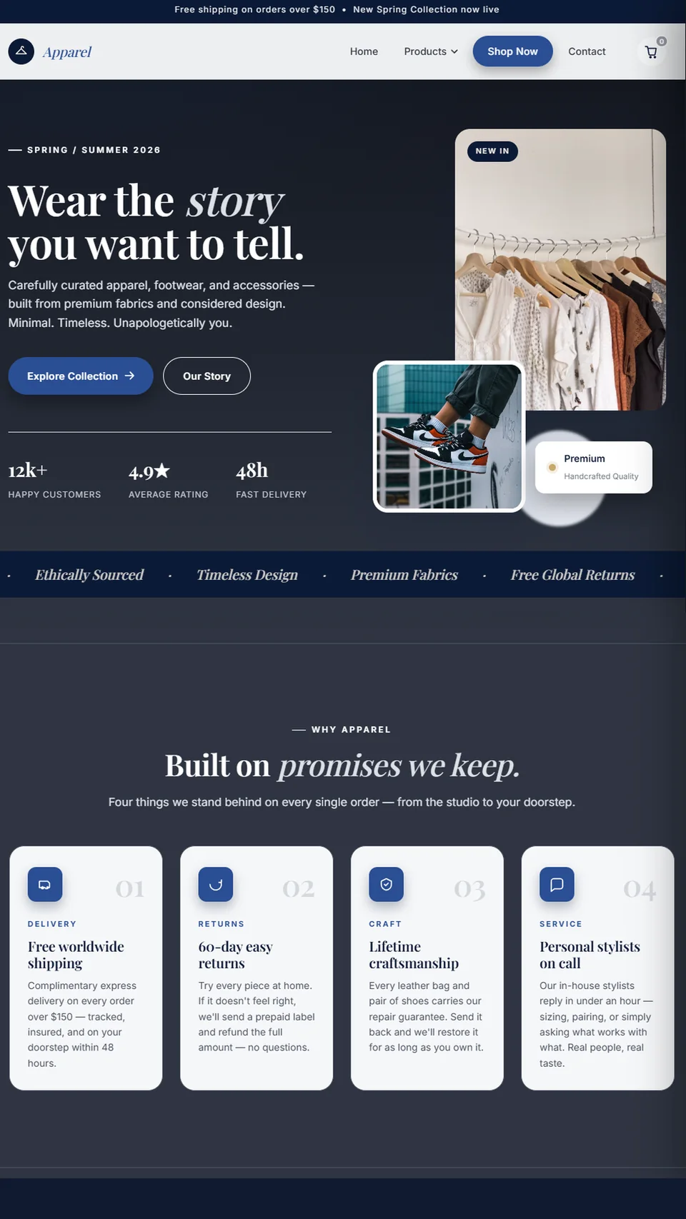 Apparel brand e-commerce website design
