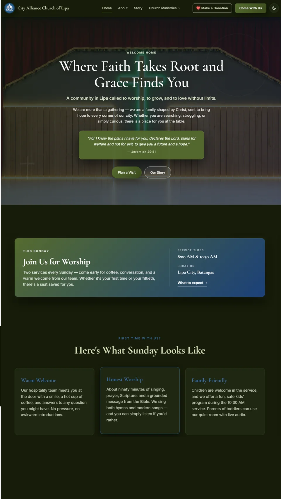City Alliance Church of Lipa website design