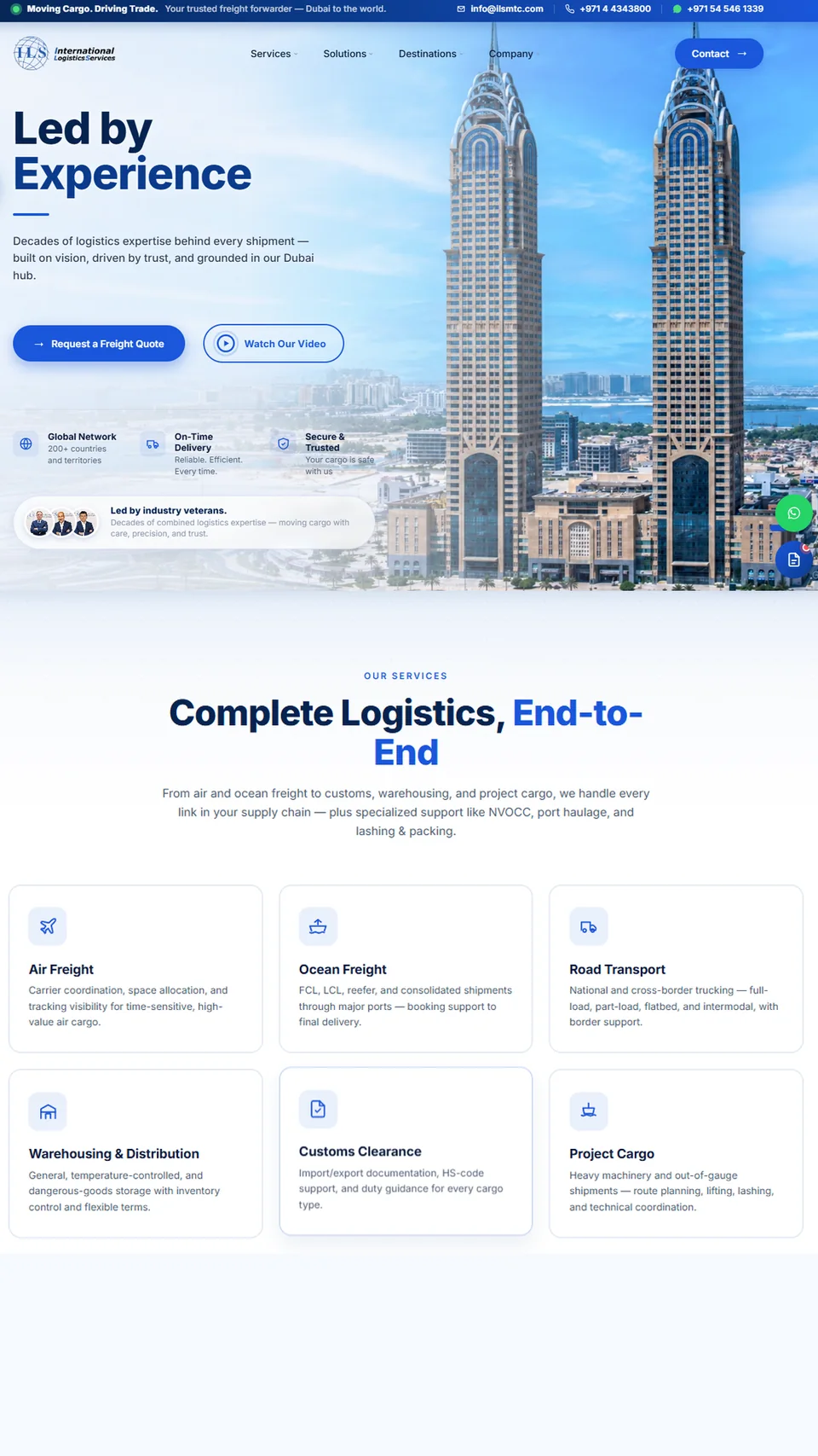 ILS Dubai logistics website design