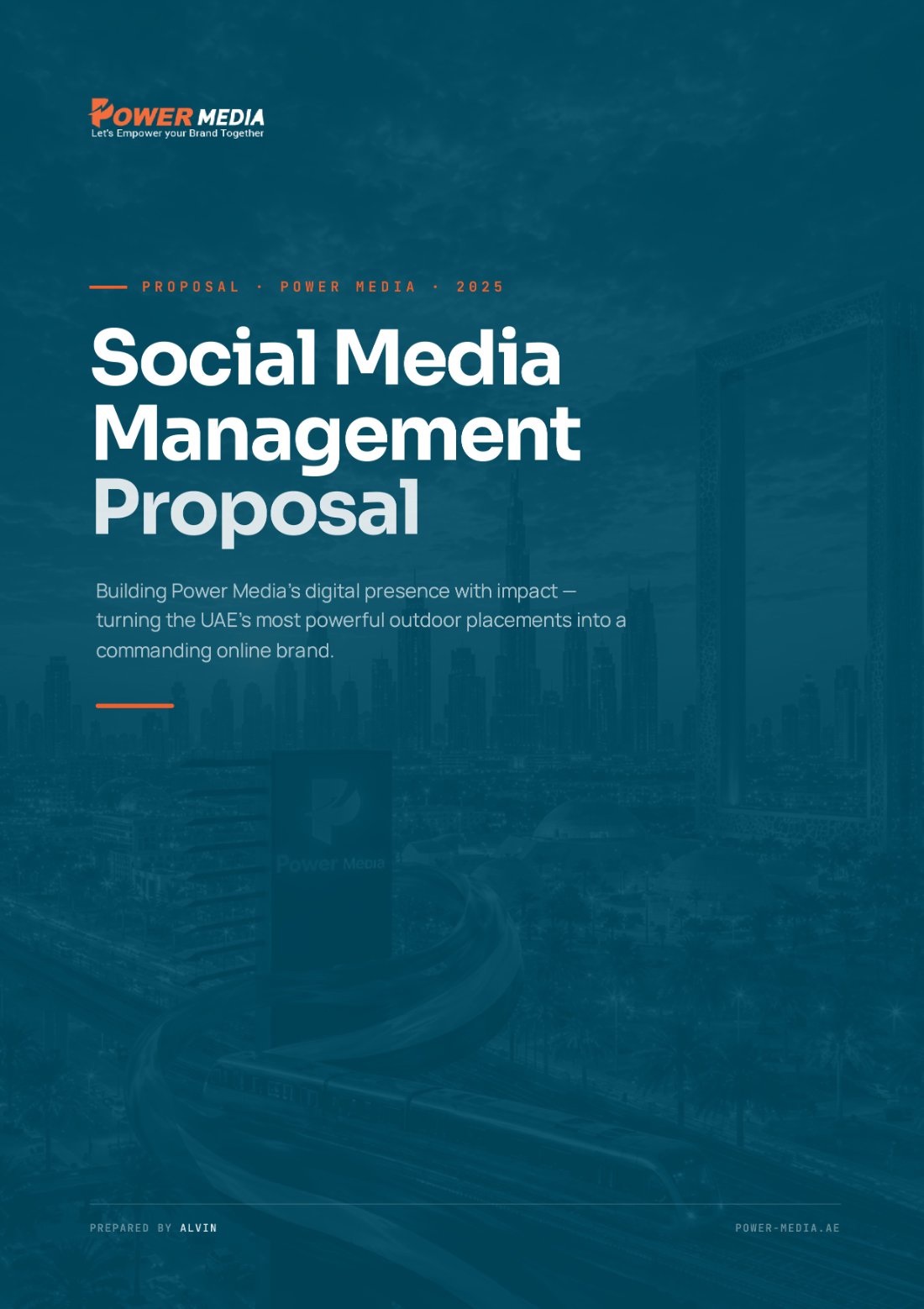 Power Media social media management proposal — cover