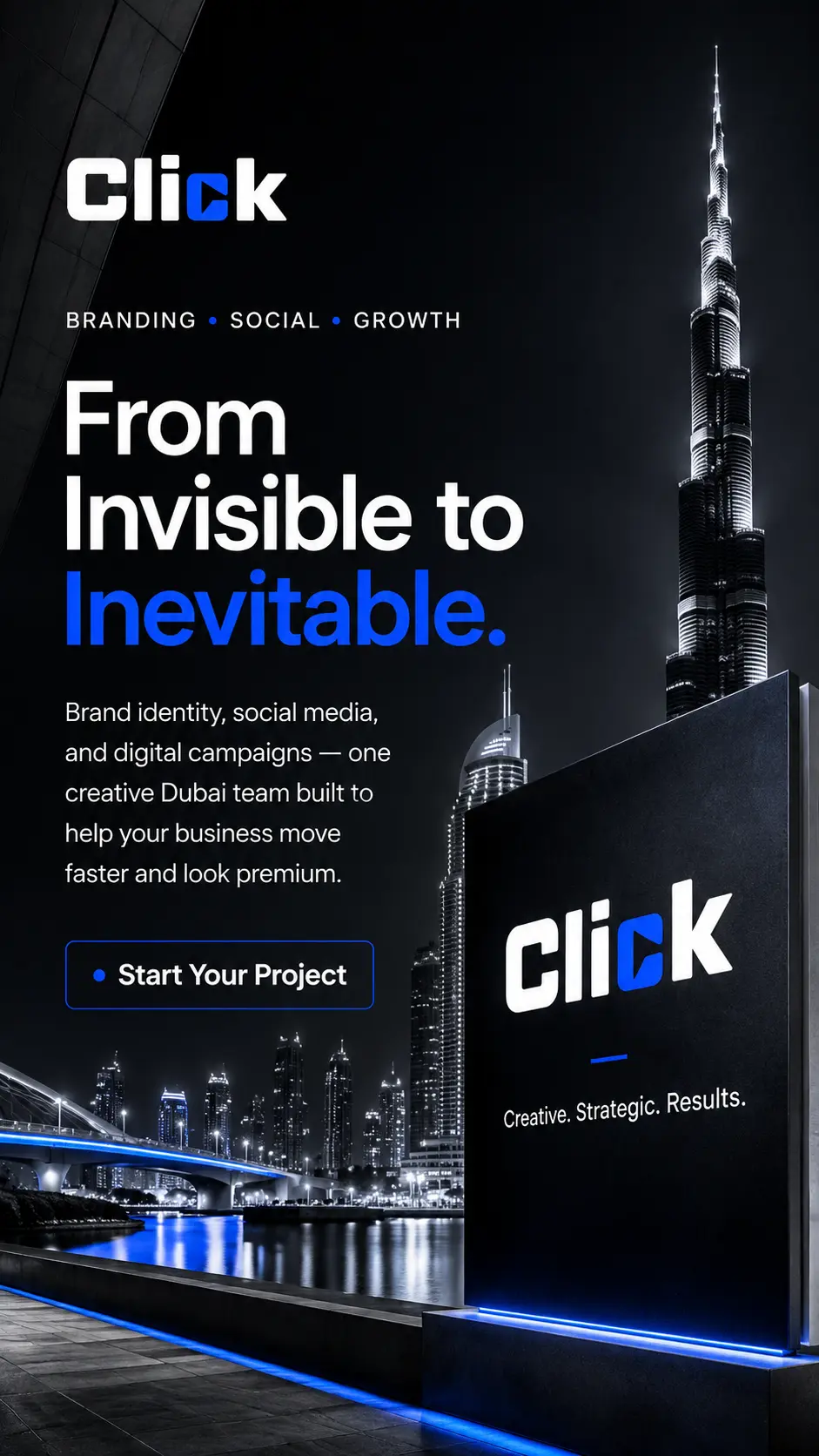 Click marketing social post