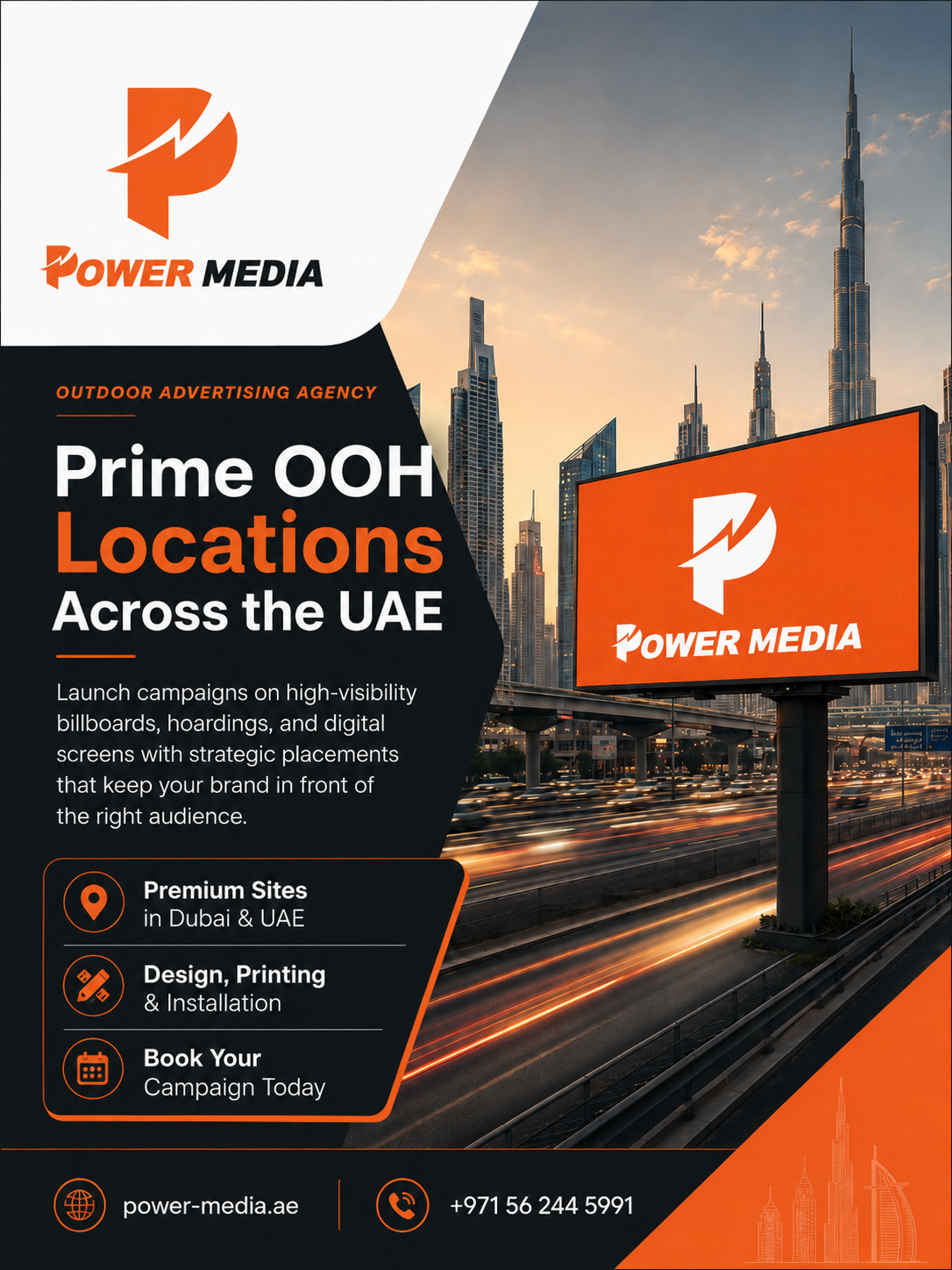 Power Media advertising post — Prime DOOH Locations
