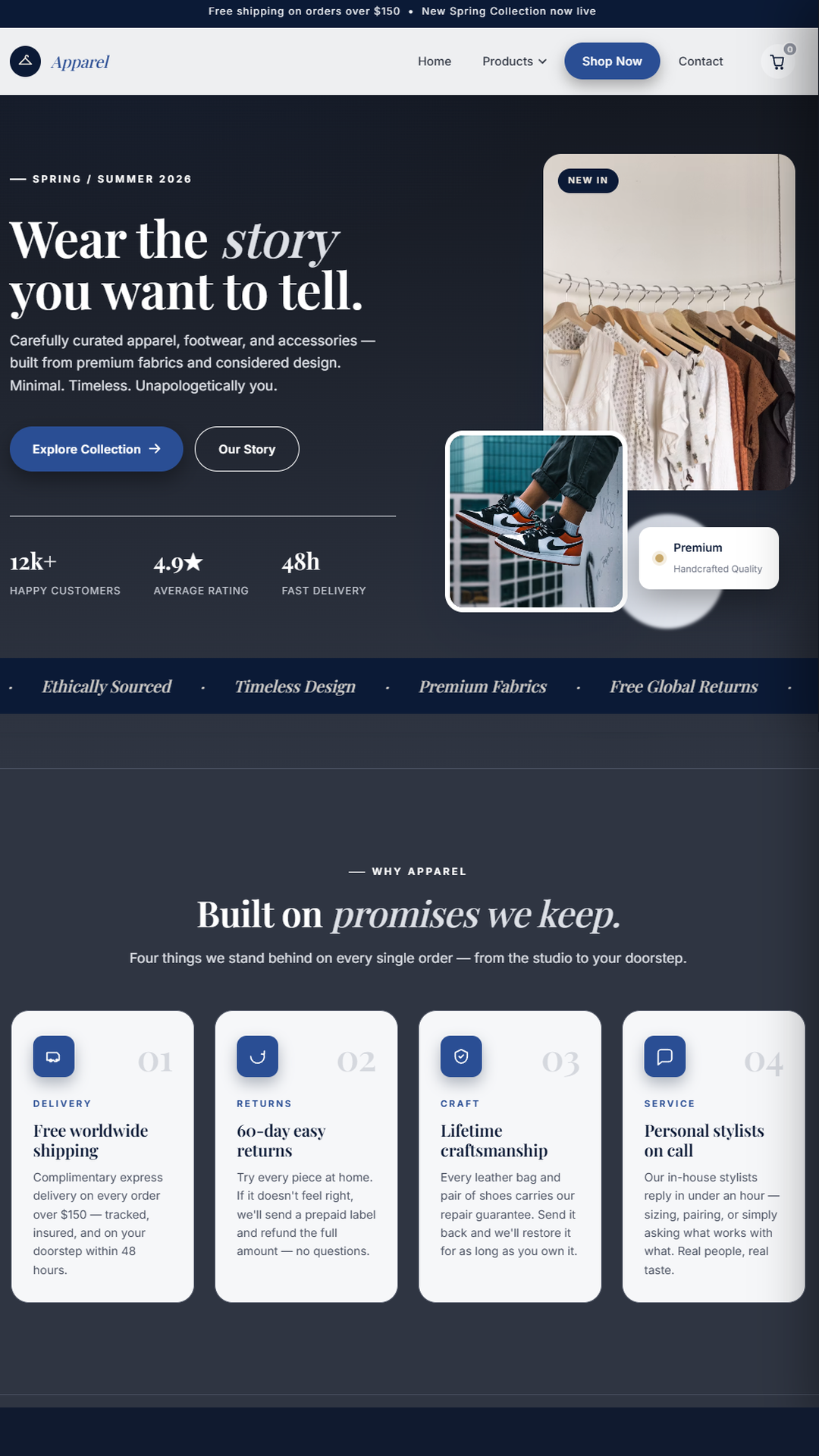 Apparel brand e-commerce website design