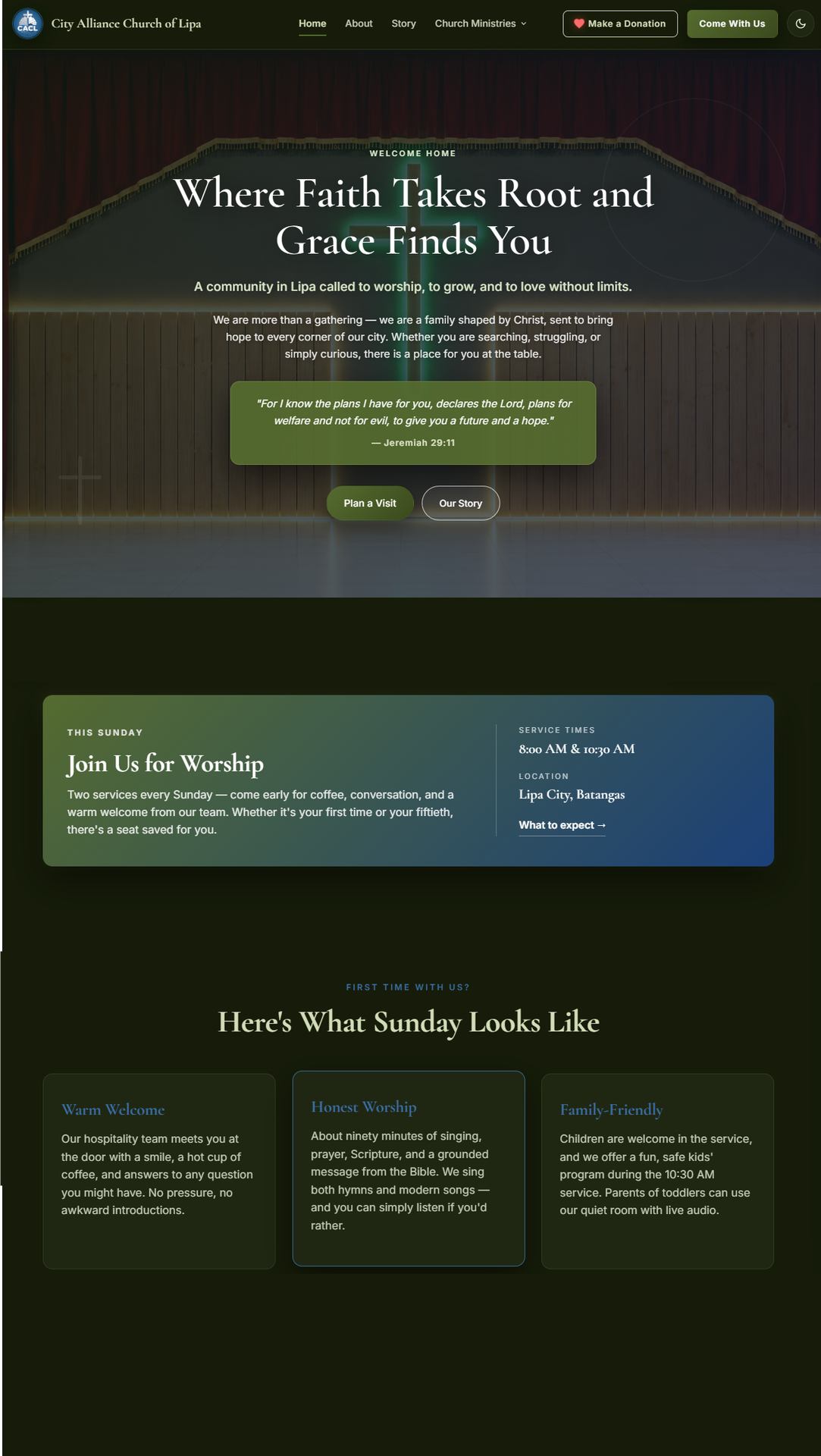 City Alliance Church of Lipa website design
