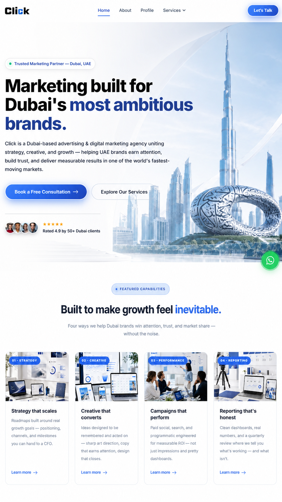 Click Media Dubai agency website design