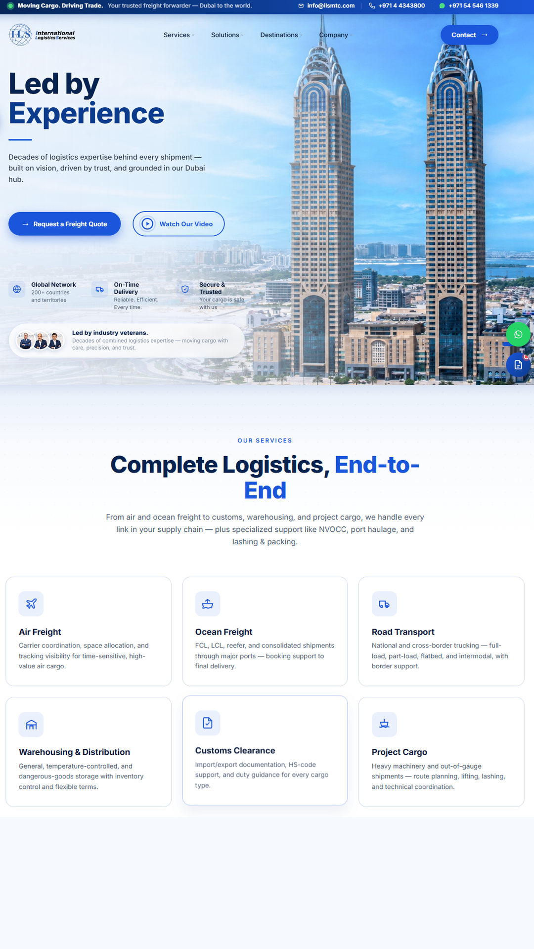 ILS Dubai logistics website design